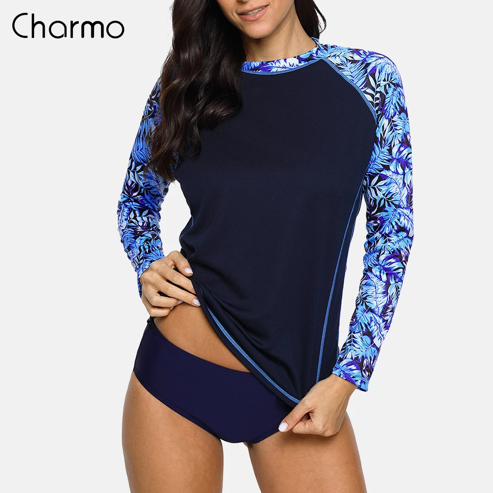 Женская быстросохнущая рубашка Charmo с длинным рукавом и цветочным принтом в стиле