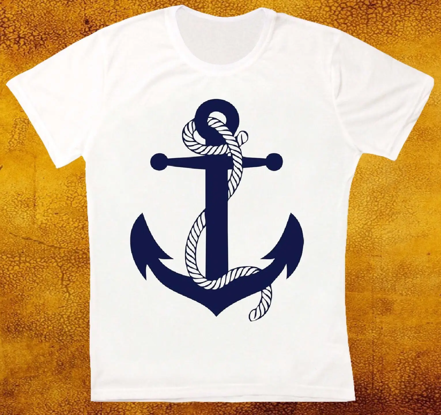 

NAVY SAILOR ANCHOR RETRO HIPSTER UNISEX T SHIRT Casual Plus Size T-Shirts Hip Hop Style Tops Tee S-3Xl Plus Size