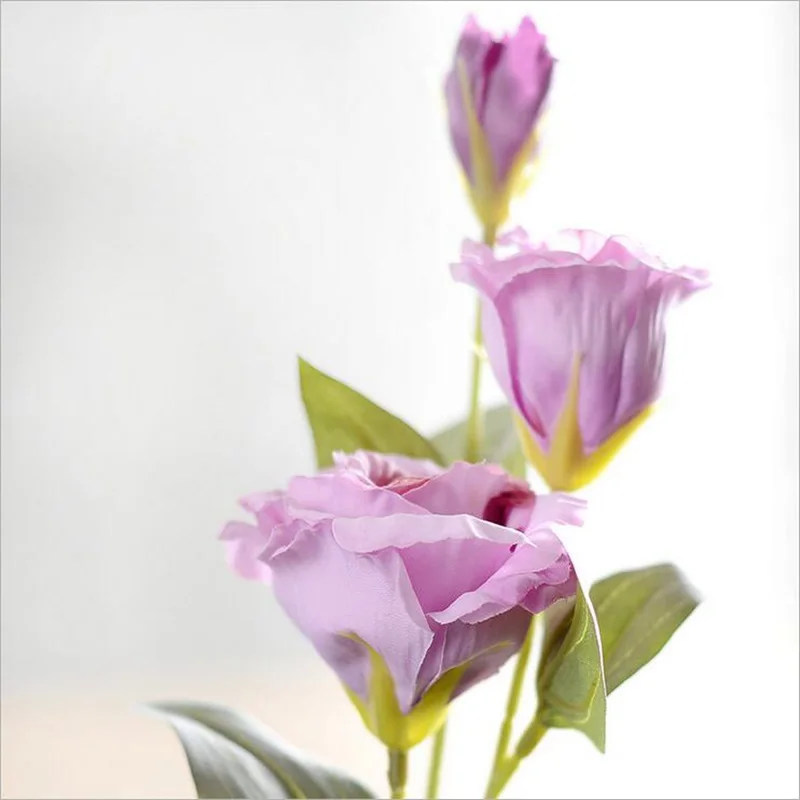 Искусственные цветы в европейском стиле 1 шт. 3 головки Lisianthus Eustoma декоративные на