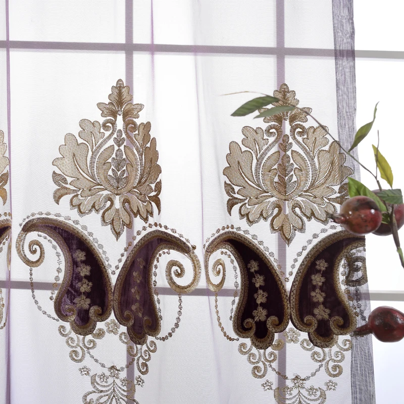 Luxury Curtains Tulle For Living Room European Chenille Embroidery Velvet Curtains Tulle Purple Bedroom Decorate Panel WP019*30
Luxury Curtains Tulle For Living Room European Chenille Embroidery Velvet Curtains Tulle Purple Bedroom Decorate Panel WP019*30