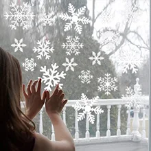 38 Pcs/Lot Snowflake Electrostatic Wall Stickers Window Kids Room Christmas Decoration Decals For Home Decor New Year Wallpaper