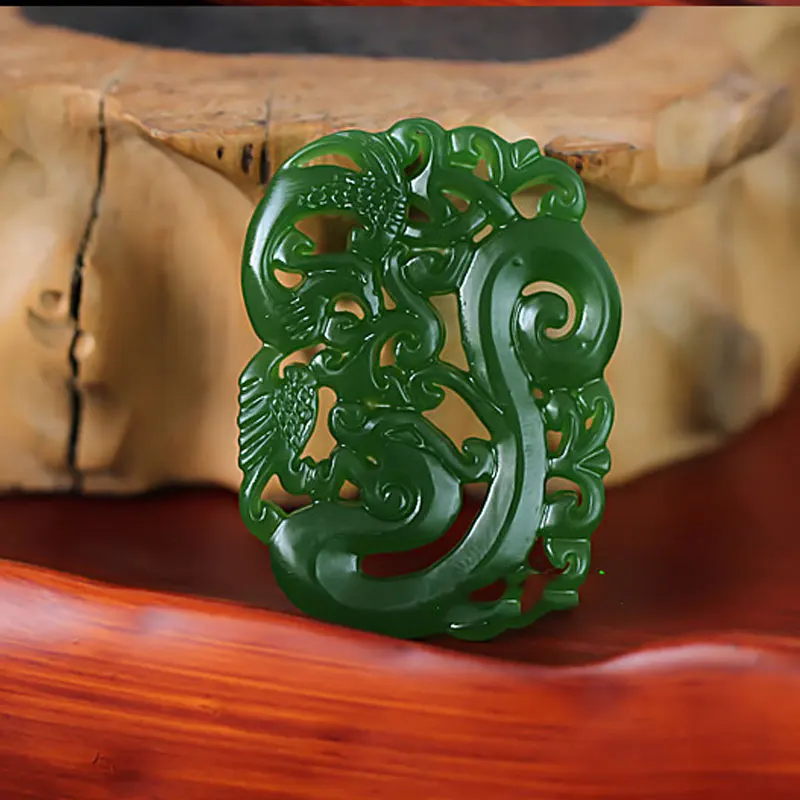 KYSZDL natural Hotan green stone Hollow The wind Dragon Pendant Necklace men and women Gift jewelry
KYSZDL natural Hotan green stone Hollow The wind Dragon Pendant Necklace men and women Gift jewelry