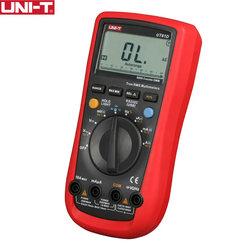 Цифровые мультиметры UT61D, истинные RMS 0. 3, быстрый тест, переменный ток, Автоматический диапазон 1000 В/10 А, лучшая точность, 0,01 мА, для ПК, мягкие данные для подсчета
Цифровые мультиметры UT61D, истинные RMS 0. 3, быстрый тест, переменный ток, Автоматический диапазон 1000 В/10 А, лучшая точность, 0,01 мА, для ПК, мягкие данные для подсчета