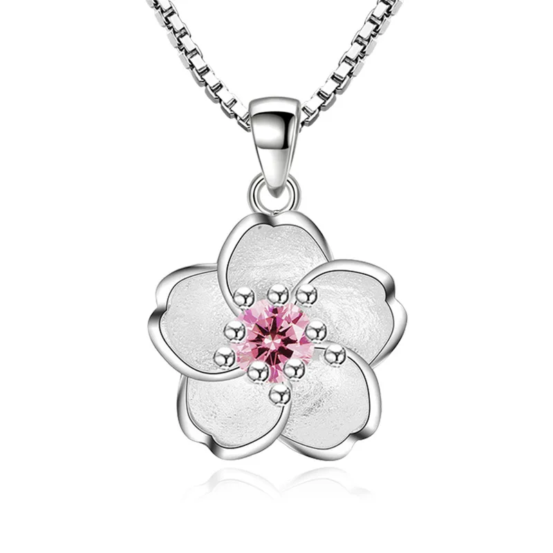 Hot Sale Cherry Blossoms Necklace Flower Chain Pink Purple Crystal Pendant Necklaces Jewellery Collier Femme
Hot Sale Cherry Blossoms Necklace Flower Chain Pink Purple Crystal Pendant Necklaces Jewellery Collier Femme