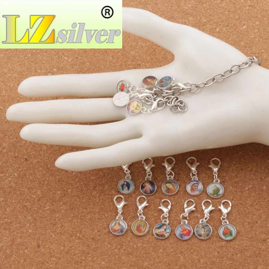 Catholic Religious Church Medals Saints Cross Clasp European Lobster Trigger Clip On Beads 12pcs C1707 26.7x10mm Zinc Alloy
Catholic Religious Church Medals Saints Cross Clasp European Lobster Trigger Clip On Beads 12pcs C1707 26.7x10mm Zinc Alloy