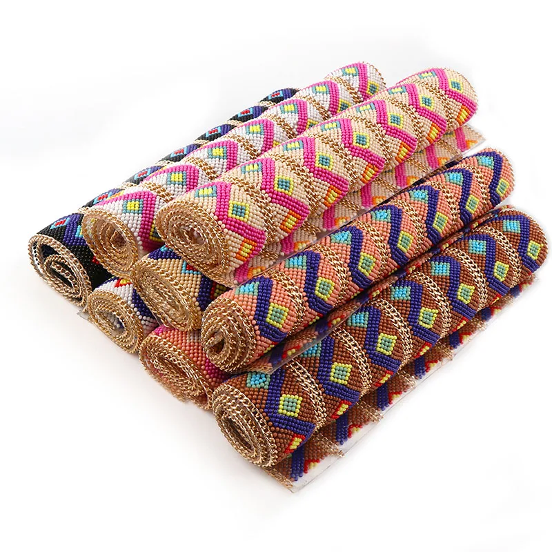 1 Roll 24*40cm 10 Colors 2mm Resin Beads+3.5mm Aluminum Chain Hotfix Rhinestone Mesh Trim For Wedding Dress Decoration
1 Roll 24*40cm 10 Colors 2mm Resin Beads+3.5mm Aluminum Chain Hotfix Rhinestone Mesh Trim For Wedding Dress Decoration