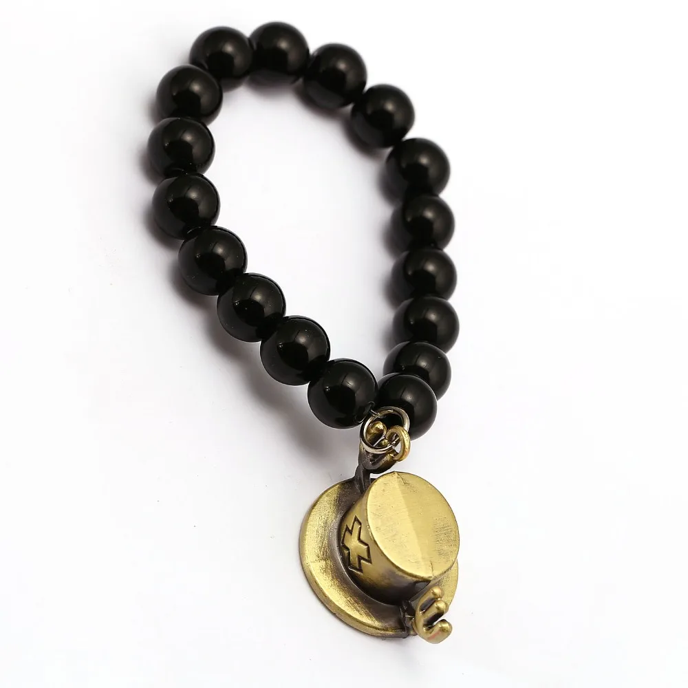 Anime One Piece Luffy Chopper Straw Hat Bracelets Natural Black Onyx Beads Bracelet Men Women Bangle Jewelry
Anime One Piece Luffy Chopper Straw Hat Bracelets Natural Black Onyx Beads Bracelet Men Women Bangle Jewelry
