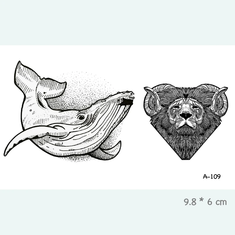 Whale Lion Waterproof Temporary Tattoo Stickers for Adults Kids Body Art Fake Tatoo for Women Men Tattoos A-109
Whale Lion Waterproof Temporary Tattoo Stickers for Adults Kids Body Art Fake Tatoo for Women Men Tattoos A-109