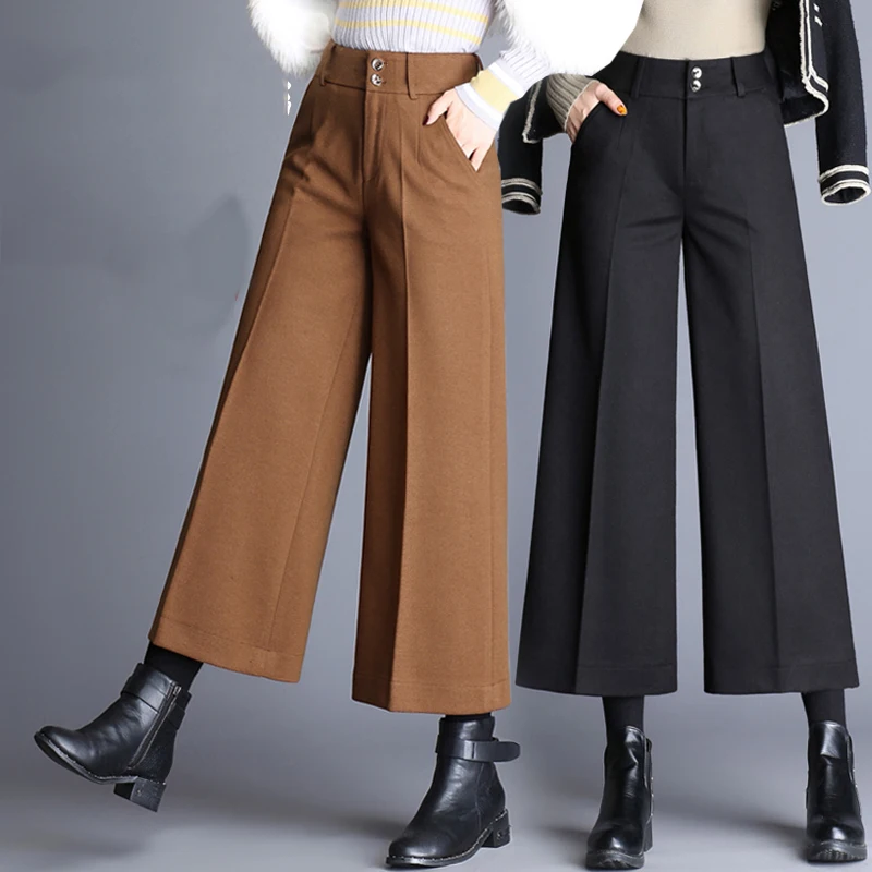 2018 female autumn winter new high waist Woolen wide leg pants female large size Leisure straight pants loose Ankle-Length Pants
2018 female autumn winter new high waist Woolen wide leg pants female large size Leisure straight pants loose Ankle-Length Pants