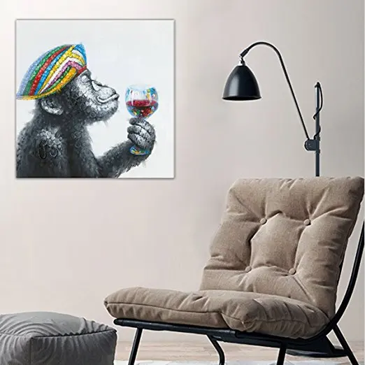 Top Artist Pure Hand-painted High Quality Modern Art Drinking Gorilla Art Oil Painting Abstract Funny Animal Monkey Oil Painting
Top Artist Pure Hand-painted High Quality Modern Art Drinking Gorilla Art Oil Painting Abstract Funny Animal Monkey Oil Painting