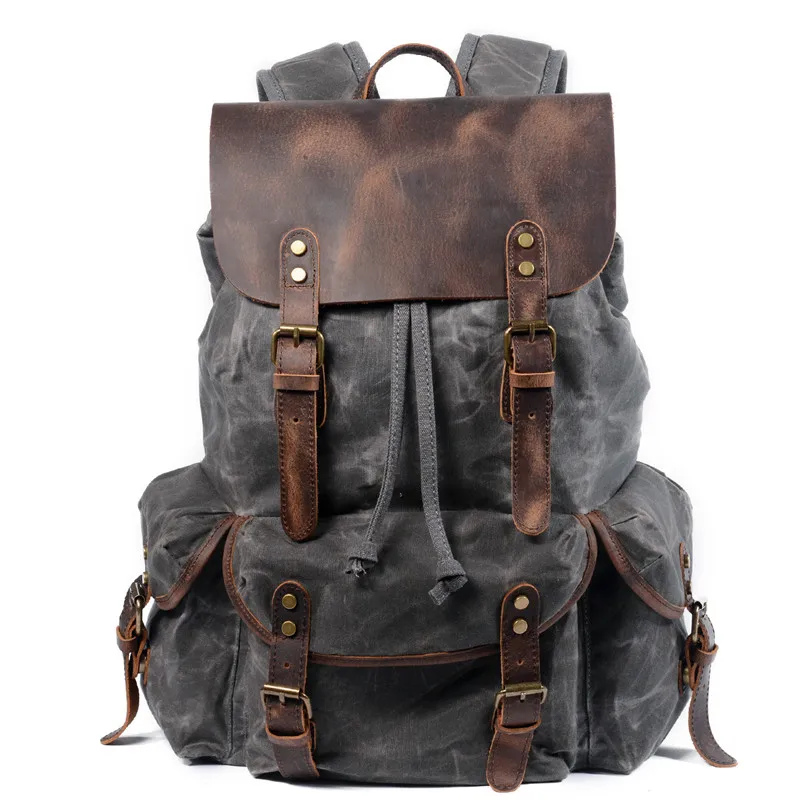 Dropship Oil Waxed Traveling Students Rucksacks Large Capacity Waterproof Laptop Daypacks Pure Cotton Canvas Leather Backpacks
Dropship Oil Waxed Traveling Students Rucksacks Large Capacity Waterproof Laptop Daypacks Pure Cotton Canvas Leather Backpacks