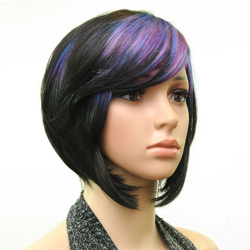 HAIRJOY женский парик из синтетических волос 3 тона разные цвета короткие прямые
