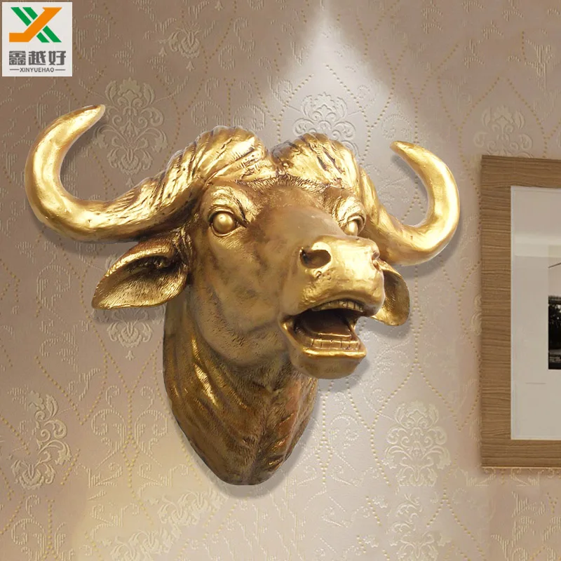 European style creative wall hanging animal ox head decorative household living room bedroom decoration retro copper and silver
European style creative wall hanging animal ox head decorative household living room bedroom decoration retro copper and silver