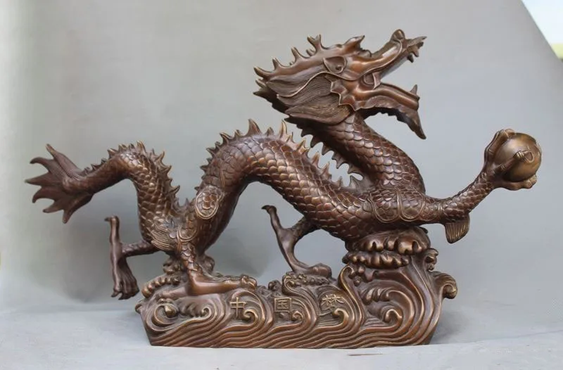 Christmas 26" Old Chinese fengshui Lucky bronze zodiac Dragon beads Loong statue sculpture Halloween
Christmas 26" Old Chinese fengshui Lucky bronze zodiac Dragon beads Loong statue sculpture Halloween