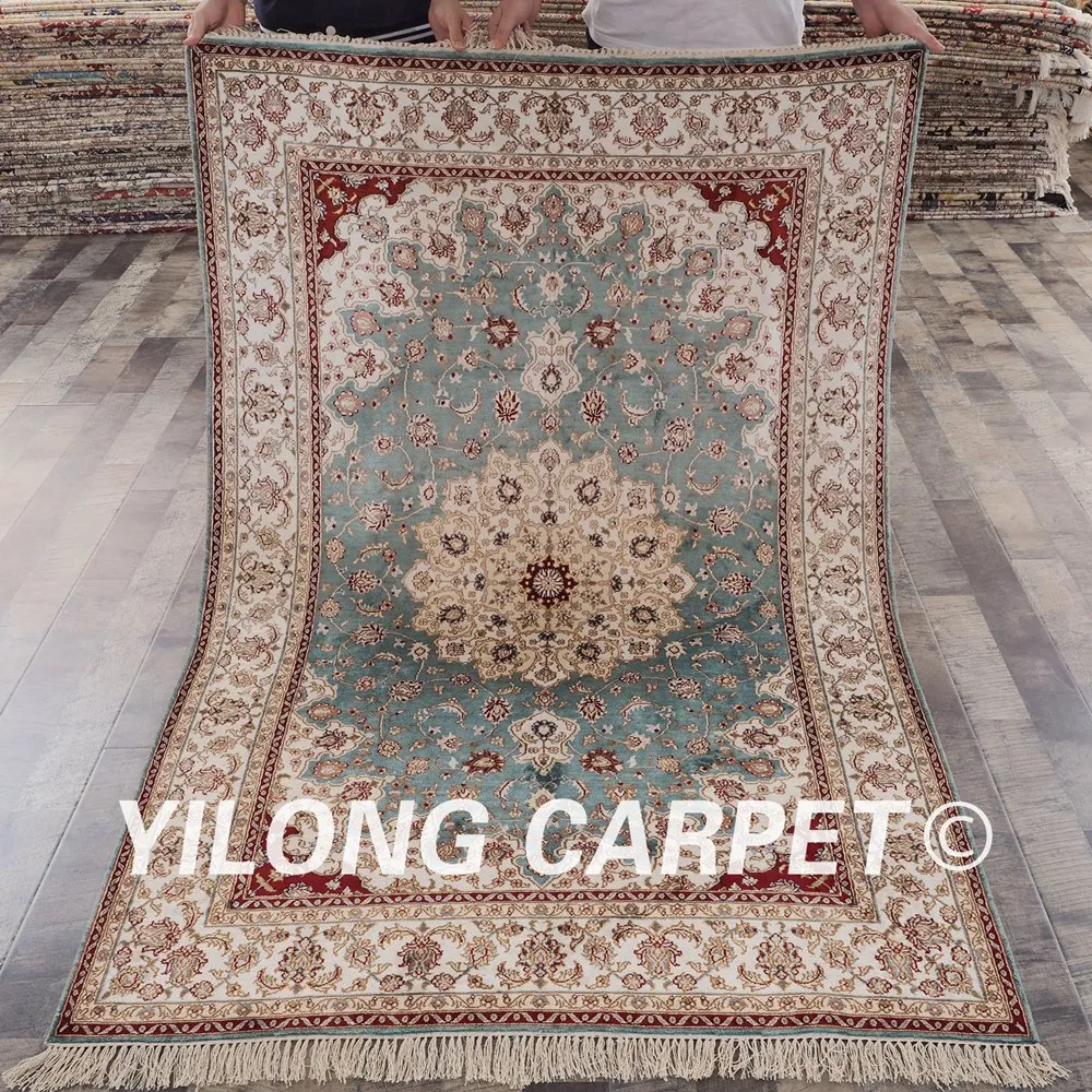 YILONG 4 'x 6' персидский ковер светло-голубой бежевый vantage Изящные восточные элегантные шелковые ковры (YHW433AB4x6)
YILONG 4 'x 6' персидский ковер светло-голубой бежевый vantage Изящные восточные элегантные шелковые ковры (YHW433AB4x6)