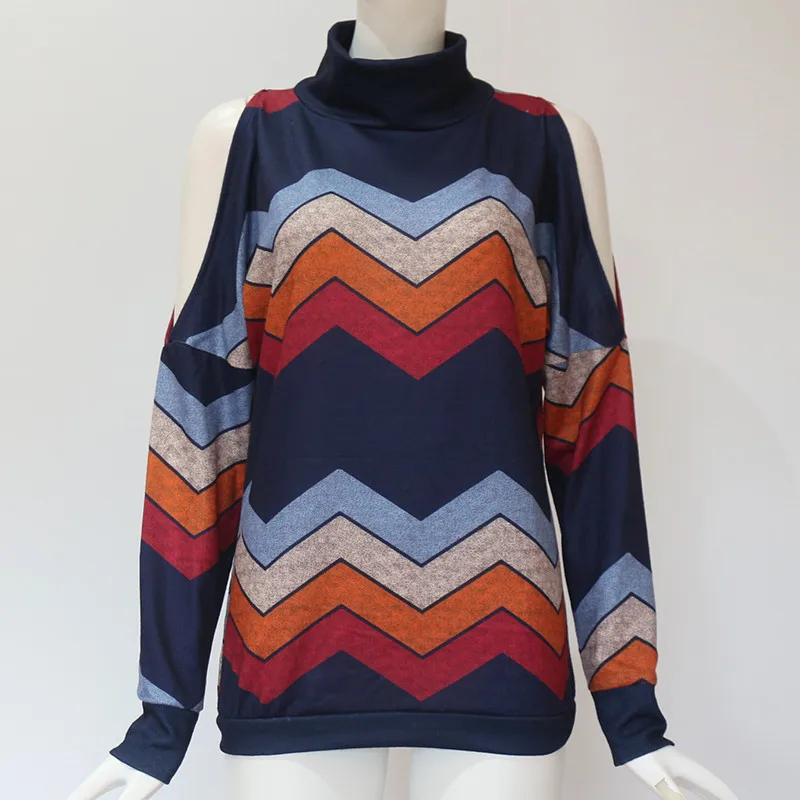Women'S Blouses Sexy Cold Shoulder Tops Casual Turtleneck Knitted Jumper Pullover Print Long Sleeve Shirt Blusas Camisas Mujer
Women'S Blouses Sexy Cold Shoulder Tops Casual Turtleneck Knitted Jumper Pullover Print Long Sleeve Shirt Blusas Camisas Mujer