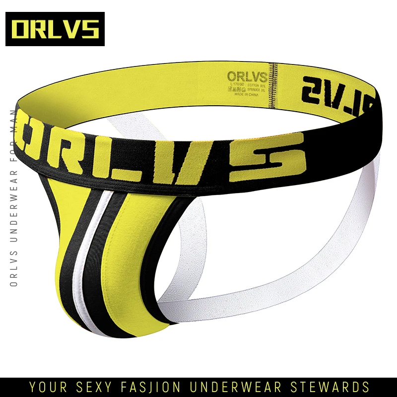 ORLVS Брендовое Мужское нижнее белье с веселыми рисунками jockstrap сексуальные Танга