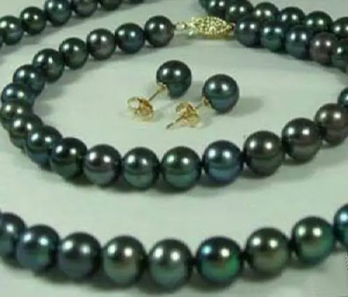 Beautiful new free shipping 8-9mm natural black pearl necklace bracelet earring jewelry sets BV480
Beautiful new free shipping 8-9mm natural black pearl necklace bracelet earring jewelry sets BV480