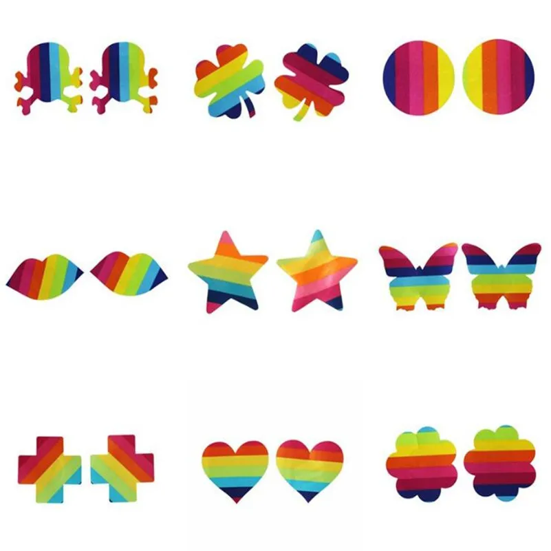 50pairs(100pcs)/lot women Breast Pasties chromophous rainbow color five-pointed star cloth chest paste breathable Nipple Covers
50pairs(100pcs)/lot women Breast Pasties chromophous rainbow color five-pointed star cloth chest paste breathable Nipple Covers