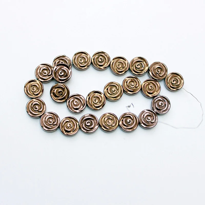 1 strand/lot Hematite Stone Rose Beads Color Plated Loose Beads Round Rose Flower DIY beads for Jewelry Making 12mm RHLB1049
1 strand/lot Hematite Stone Rose Beads Color Plated Loose Beads Round Rose Flower DIY beads for Jewelry Making 12mm RHLB1049