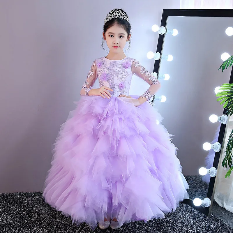 Elegant Kids Wedding Dress Violet Appliques Flower Girls Dress Long Pageant Party Ball Gown Girl Prom Princess Formal Dress
Elegant Kids Wedding Dress Violet Appliques Flower Girls Dress Long Pageant Party Ball Gown Girl Prom Princess Formal Dress