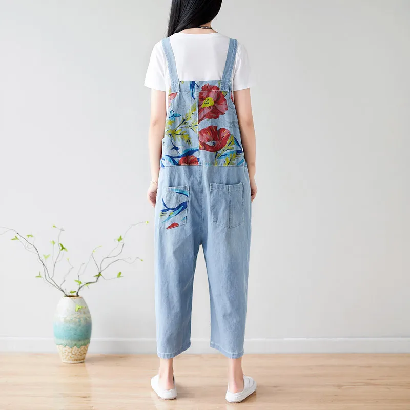 Woman Light Color Jumpsuits Printed Retro Jeans Female Personality Stitching Hole Large Size Thin Nine Points Trousers
Woman Light Color Jumpsuits Printed Retro Jeans Female Personality Stitching Hole Large Size Thin Nine Points Trousers