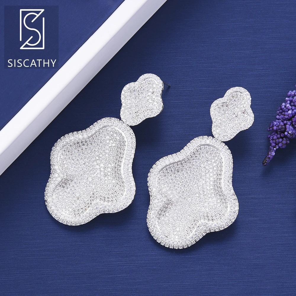 SISCATHY 35*62mm Fashion Flower Pendant Women Earrings Dubai Nigerian Wedding Jewelry Cubic Zirconia Drop Dangle Earrings 2019
SISCATHY 35*62mm Fashion Flower Pendant Women Earrings Dubai Nigerian Wedding Jewelry Cubic Zirconia Drop Dangle Earrings 2019