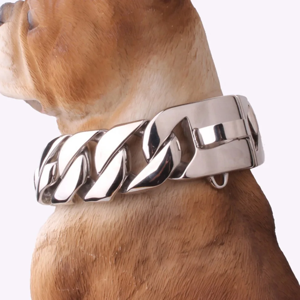24/30MM Huge Stainless Steel Silver Color Cuban Curb Safety Anti-lost Chain Large Pet Supplies Dogs Collar Choker Necklace18-26"
24/30MM Huge Stainless Steel Silver Color Cuban Curb Safety Anti-lost Chain Large Pet Supplies Dogs Collar Choker Necklace18-26"