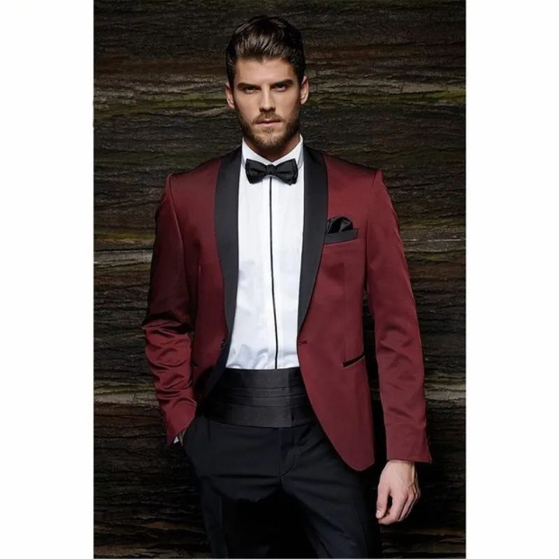 Fashion One Button Burgundy Groom Tuxedos Groom Men's Wedding Suits Ball Gown Wedding Wear Men's Suit JacketPants Belt
Fashion One Button Burgundy Groom Tuxedos Groom Men's Wedding Suits Ball Gown Wedding Wear Men's Suit JacketPants Belt