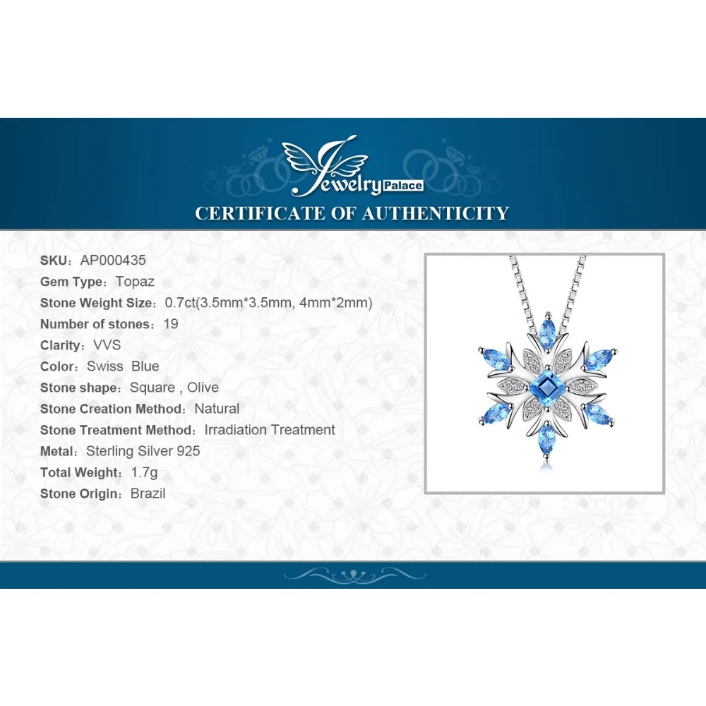 JPalace Snowflake Natural Topaz Pendant Necklace 925 Sterling Silver Gemstones Choker Statement Necklace Women No Chain
JPalace Snowflake Natural Topaz Pendant Necklace 925 Sterling Silver Gemstones Choker Statement Necklace Women No Chain