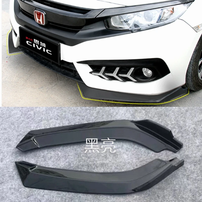 Для Honda Civic Sedan 2016 2017 ABS Матовый Черный Автомобильный передний бампер диффузор для