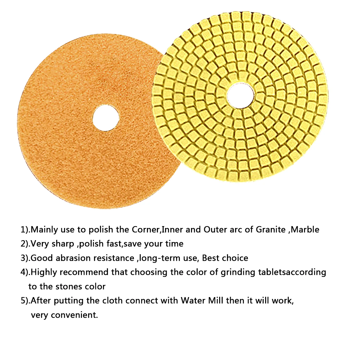 Diamond soft abrasive 100mm 4" Wet Diamond Grinding Disc Polishing Pad for Granite Marble Stone Flexible Polishing Pads
Diamond soft abrasive 100mm 4" Wet Diamond Grinding Disc Polishing Pad for Granite Marble Stone Flexible Polishing Pads