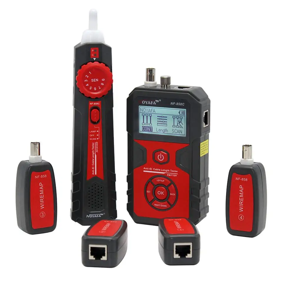 NOYAFA NF 858C провода трекер ЖК кабель тестер RJ11/RJ45/BNC/VFL/Mic USB Lan сетевой Tracer детектор