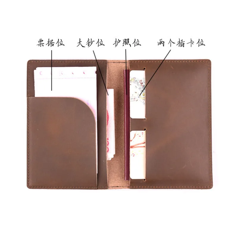 crazy horse Leather Men Passport Cover Travel Organizer Protector passport covers for men creative designer | Багаж и сумки