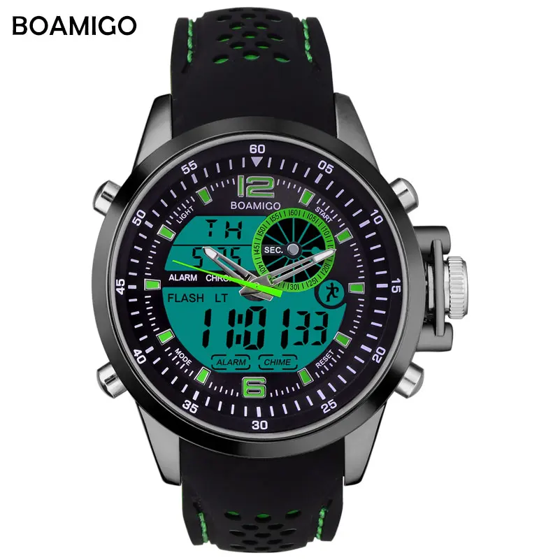 

Men Sports Watches BOAMIGO Brand Military Digital Watches Analog LED Quartz Watch 30M Waterproof Wistwatches Relogio Masculino