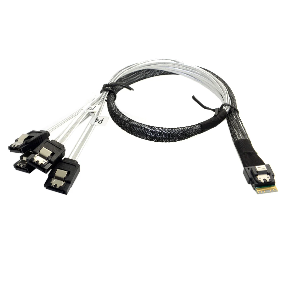 Chenyang Slim Line SAS 4.0 SFF-8654 4i 38pin Host to 4 SATA 7pin Target Hard Disk Fanout Raid Cable 50cm
Chenyang Slim Line SAS 4.0 SFF-8654 4i 38pin Host to 4 SATA 7pin Target Hard Disk Fanout Raid Cable 50cm