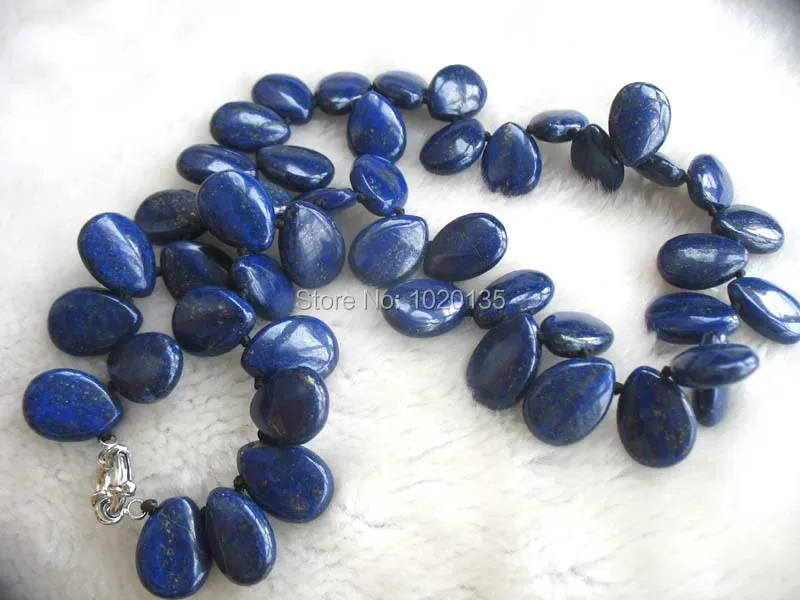 

wow! lapis lazuli necklace drop 13*18mm blue nature beads 18inch FPPJ wholesale