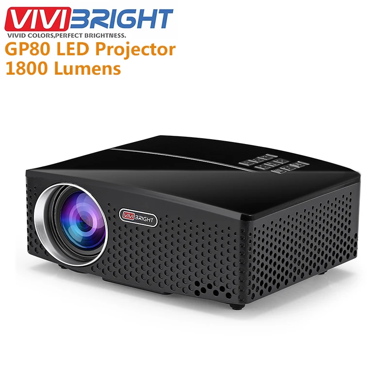 Оригинальный VIVIBRIGHT GP80 проекты LED 1800 люмен HD мини портативный проектор для