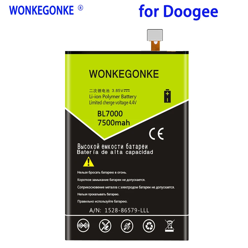 Аккумулятор WONKEGONKE 7500 мА · ч Для Doogee BL7000, высококачественный аккумулятор мобильный телефон с номером отслеживания
Аккумулятор WONKEGONKE 7500 мА · ч Для Doogee BL7000, высококачественный аккумулятор мобильный телефон с номером отслеживания