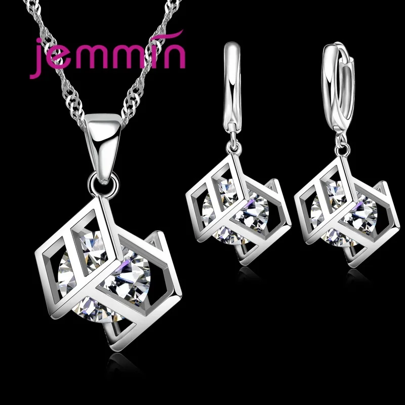 Fancy 925 Sterling Silver Cage Pendant Necklace Drop Dangle Earrings AAA Zircon Stone Fashion Party Jewelry Sets for Ladies
Fancy 925 Sterling Silver Cage Pendant Necklace Drop Dangle Earrings AAA Zircon Stone Fashion Party Jewelry Sets for Ladies
