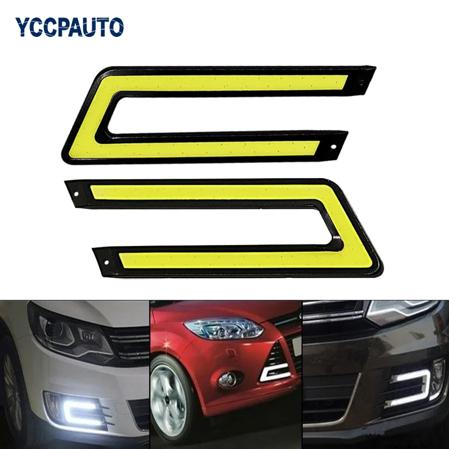 White COB Led Daytime Running Light DRL Front Fog Lamp DC12V Car Light Source U Shape 2pcs 6000K For Car
White COB Led Daytime Running Light DRL Front Fog Lamp DC12V Car Light Source U Shape 2pcs 6000K For Car