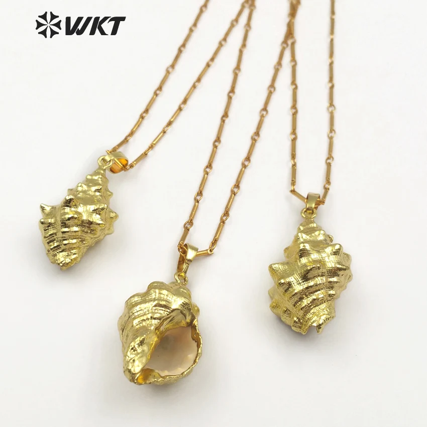 WT-JN058 WKT Freeshape shape trumpet shell necklace with full gold metal plated non tarnishable for lady girl gift making 10pcs
WT-JN058 WKT Freeshape shape trumpet shell necklace with full gold metal plated non tarnishable for lady girl gift making 10pcs