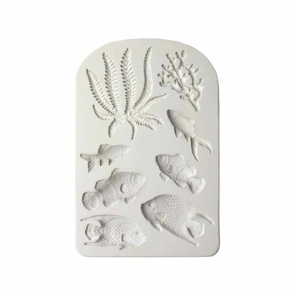 3D sea coral fish seaweed silica gel mold cake frame fudge cake diy paper cup cake candy chocolate mold
3D sea coral fish seaweed silica gel mold cake frame fudge cake diy paper cup cake candy chocolate mold
