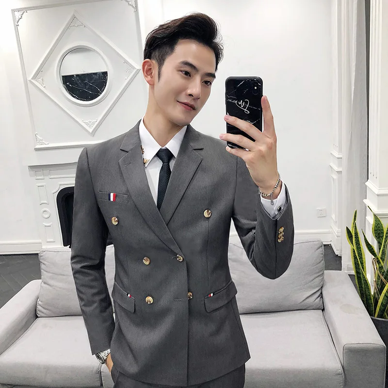 Men's Slim Professional Wear Suit Costume Double Boutonnage Homme Jacket Vest & Pants
Men's Slim Professional Wear Suit Costume Double Boutonnage Homme Jacket Vest & Pants