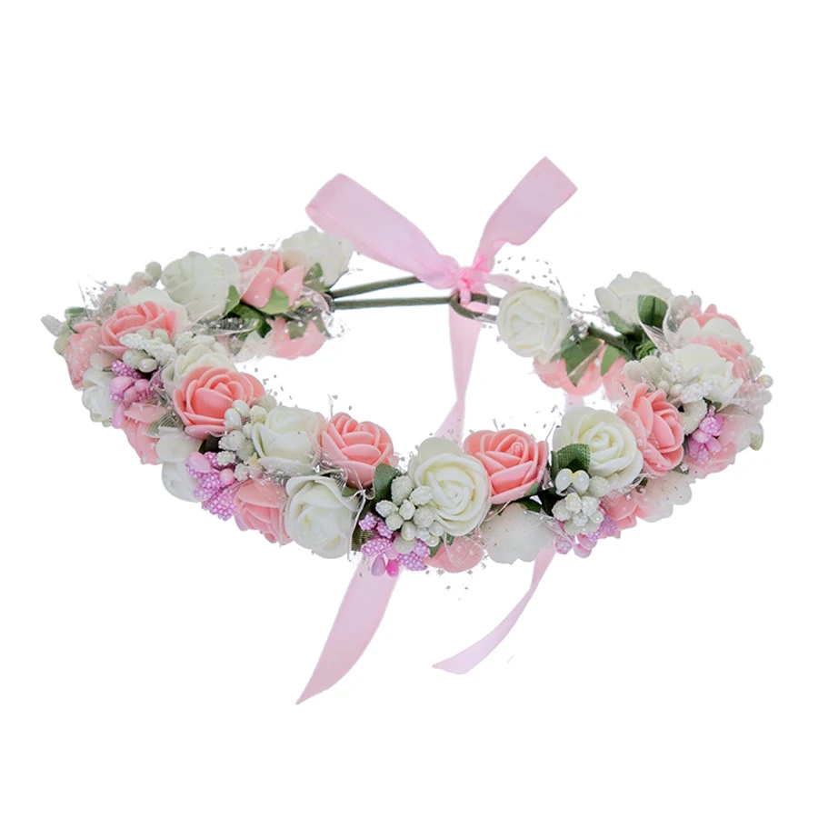 Женский обруч для волос AWAYTR свадебный с цветами аксессуар розы из двойного