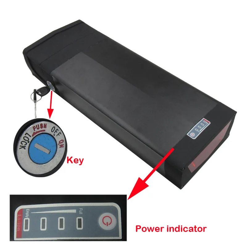 1000W 48V rear rack Electric Bicycle Battery 48V 30AH Lithium Battery with USB port & Tail Light use NCR18650GA 3500mah Cell
1000W 48V rear rack Electric Bicycle Battery 48V 30AH Lithium Battery with USB port & Tail Light use NCR18650GA 3500mah Cell