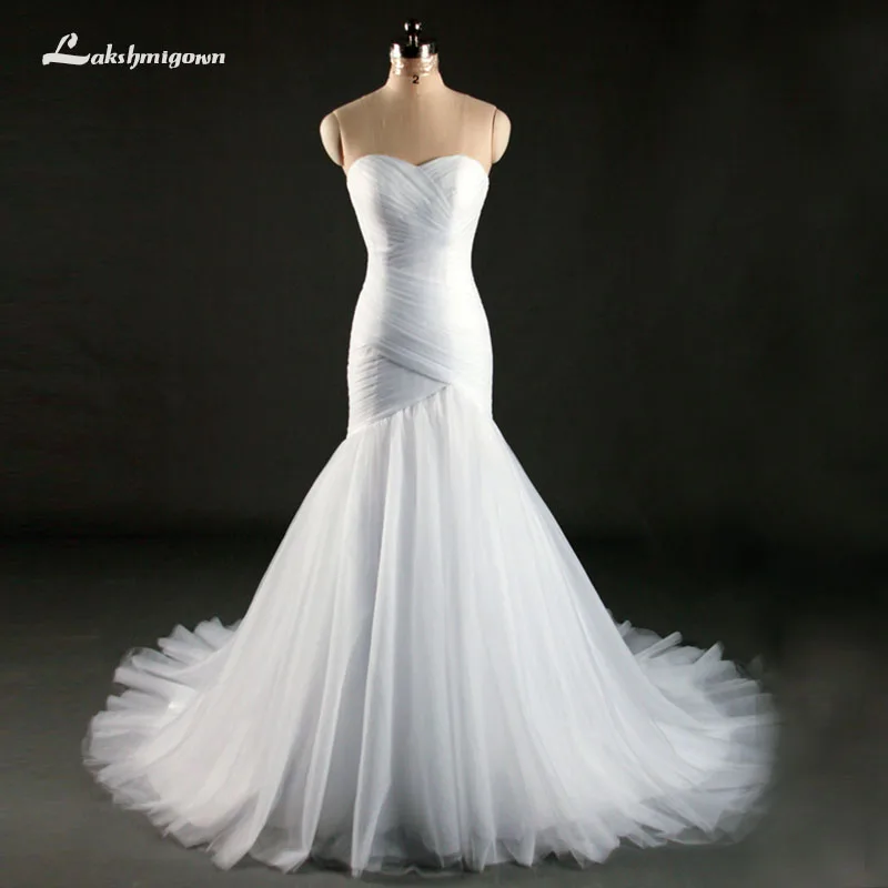 Фото Женское свадебное платье русалка белое или цвета слоновой кости|vestido de noiva|de