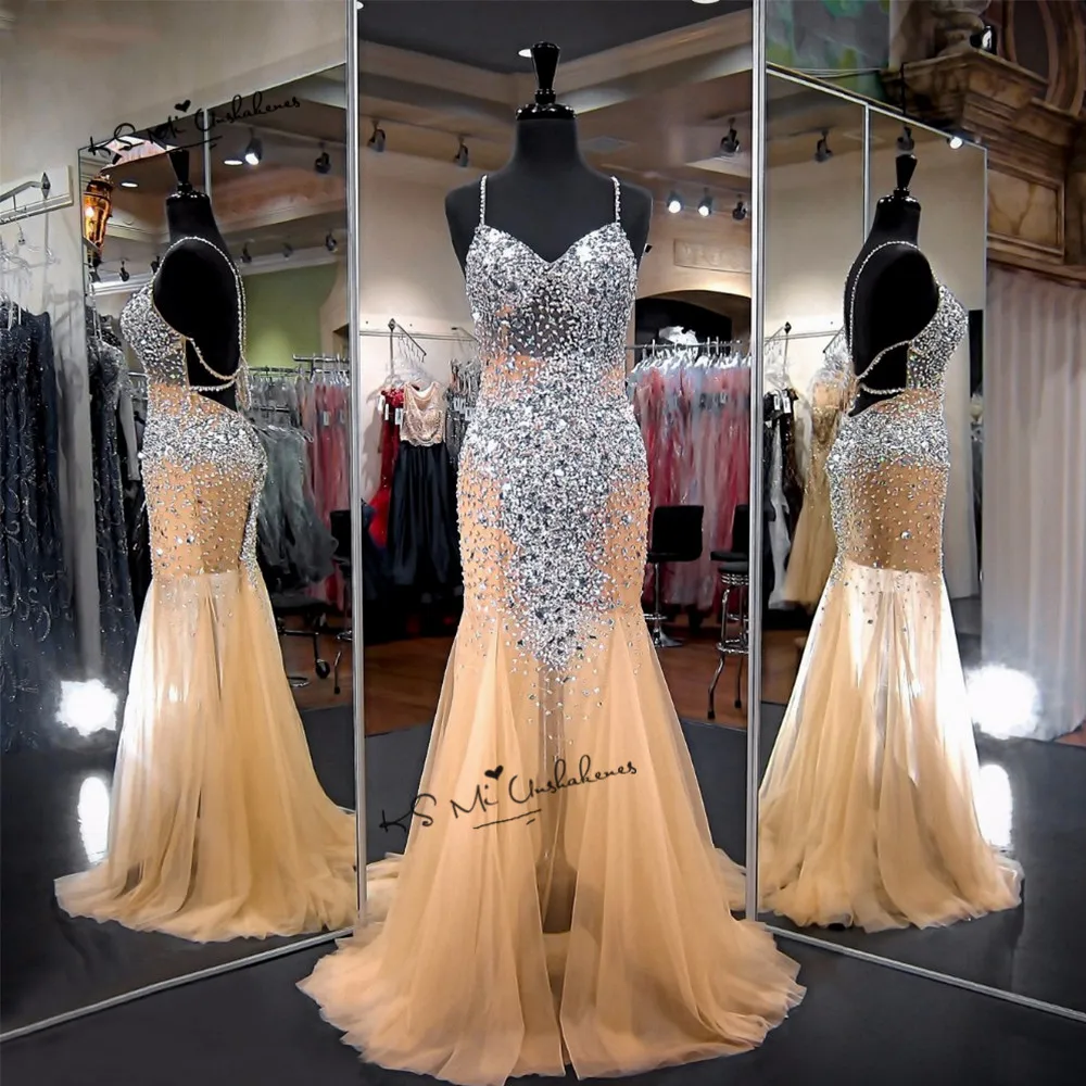 Abendkleider Crystal Silver Champagne Formal Evening Dress Special Occasion Gowns 2018 Mermaid See Through Prom Dresses Backless
Abendkleider Crystal Silver Champagne Formal Evening Dress Special Occasion Gowns 2018 Mermaid See Through Prom Dresses Backless