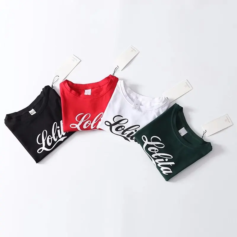Summer letter printed short-sleeved tight women's T-shirt Slim thin wild short section exposed umbilicus sexy 2018
Summer letter printed short-sleeved tight women's T-shirt Slim thin wild short section exposed umbilicus sexy 2018