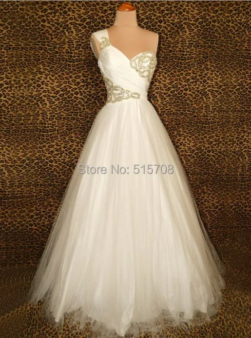Real Photo Wedding Dresses Sexy One Shoulder Sleeveless Backless Floor Length Church Garden Beach Bridal Dress
Real Photo Wedding Dresses Sexy One Shoulder Sleeveless Backless Floor Length Church Garden Beach Bridal Dress